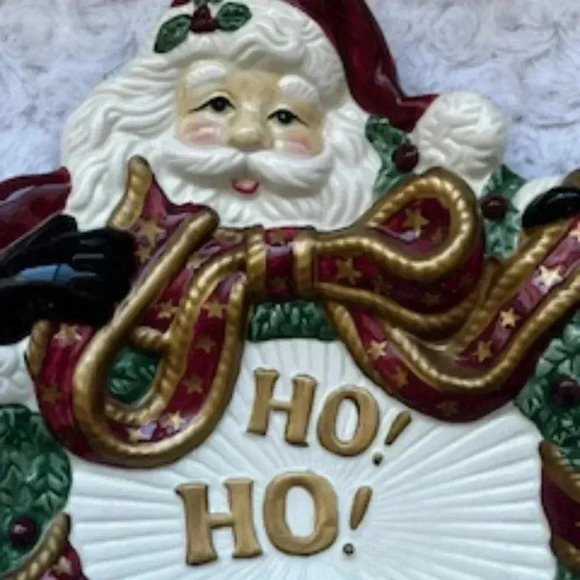 Fritz And Floyd Santa Holiday Christmas Wreath‎ Plate - Picture 2 of 6